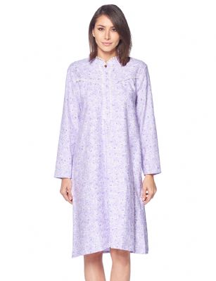 Casual Nights Women's Flannel Floral Long Sleeve Nightgown - Purple - Please use our size chart to determine which size will fit you best, if your measurements fall between two sizes we recommend ordering a larger size as most people prefer their sleepwear a little looser. Medium: Measures US Size 68, Chests/Bust 35-36" Large: Measures US Size 8-10, Chests/Bust 37-38" X-Large: Measures US Size 12-14, Chests/Bust 39-40" XX-Large: Measures US Size 16, Chests/Bust 41-42" 3X-Large: Measures US Size 18, Chests/Bust 42-44" Hit the sack in total comfort with this Soft and lightweight Cotton Flannel Nightgown, Features Round neck, Approximately 38" from shoulder to hem, long sleeves, 6 button closure, detailed with lace and Stitching for an extra feminine touch. A comfortable fit perfect for sleeping or lounging around. 