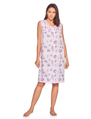 Casual Nights Women's Fancy Lace Floral Sleeveless Nightgown - Pink - This lightweight and comfortable Sleeveless Nightgown Sleepdress for ladies from the Casual Nights Loungewear and Sleepwear robes Collection, in beautiful feminine floral & dot print pattern design. this easy to wear Pullover Nightdress is made of 55% Cotton/45% Poly fabric, The sleep dress Features: fancy lace detail at neck, 5 button closer with satin bow ribbon. knee length approx. 38-40"  Shoulder to hem. This lounge wear muumuu dress has a relaxed comfortable fit and comes in regular and plus sizes S, M, L, XL, 2X, 3X, 4X. All year winter and summer versatile multi uses, wear around the house as relaxed home day waltz dress, a sleepshirt dress, Our sleep robe gowns is perfect to use for maternity, labor/delivery, hospital gown. Makes a perfect Mothers Day gift for your loved ones, mom, older women or elderly grandmother. Even beautiful and comfortable enough for everyday use around the house. Please use our size chart to determine which size will fit you best, if your measurements fall between two sizes, we recommend ordering a larger size as most people prefer their sleepwear a little looser. 