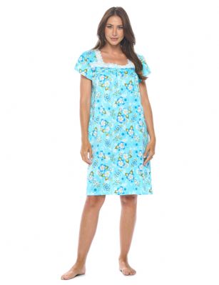 Casual Nights Women's Super Soft Yummy Nightshirt, Short Sleeve Nightgown, Night Dress with Fun Prints & Patterns - Bloom Aqua - This softest lightweight short sleeve Nightgown for ladies from the Casual Nights Loungewear and Sleepwear robes Collection, in beautiful feminine Bright Solid & floral print pattern design. This easy to wear Pullover Nightdress is made of the softest 95% polyester and 5% elastane material, this sleep dress Features: A square neckline, short sleeves, 5 Button closure, with detailed lace trimming by yolk and neckline for an extra fancy touch. Mid-calf length approx. 38-39 Shoulder to hem. This lounge wear muumuu dress has a relaxed comfortable fit and comes in regular and plus sizes M, L, XL, 2X, all year winter and summer versatile multi uses, wear around to bed as Pj's or lounging the house as relaxed home day waltz dress, a sleepshirt dress, Our sleep robe gowns is perfect to use for maternity, labor/delivery, hospital gown. Makes a perfect Mothers Day gift for your loved ones, mom, older women, or elderly grandmother. Even beautiful and comfortable enough for everyday use around the house. Please use our size chart to determine which size will fit you best, if your measurements fall between two sizes, we recommend ordering a larger size as most people prefer their sleepwear a little looser. Medium: Measures US Size 6-8 -, Chests/Bust 35"-36" Large: Measures US Size 10-12, Chests/Bust 37-38" X-Large: Measures US Size 14-16, Chests/Bust 38.5-40" XX-Large: Measures US Size 18-20, Chests/Bust 41.5-43"