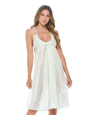 Casual Nights Women's Satin Lace Camisole Nightgown - Light Green - You'll love slipping into this gown designed in silky satin fabric witha Sexy pattern, FeaturesV-Neck,lace and Flatteringbow accentthat lend a feminine flair. A Lightweight, flowing fabric that keeps your sleepwear comfortable and stylish.
