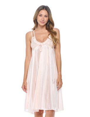 Casual Nights Women's Satin Lace Camisole Nightgown - Orange - You'll love slipping into this gown designed in silky satin fabric witha Sexy pattern, FeaturesV-Neck,lace and Flatteringbow accentthat lend a feminine flair. A Lightweight, flowing fabric that keeps your sleepwear comfortable and stylish.