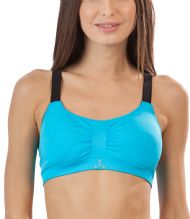 Balanced Tech Women's Athletic Thick Strap Caged Sport Bra - Turquoise
