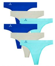 Balanced Tech Women's Seamless Thong Panties 6-Pack - Aquatic Group