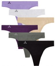 Balanced Tech Women's Seamless Thong Panties 6-Pack - Classic Essentials