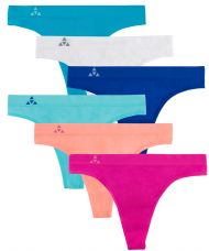Balanced Tech Women's Seamless Thong Panties 6-Pack - Tropical Bliss