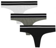 Balanced Tech Women's Active Cotton Thongs Panty 3 Pack - H. Grey/Black/White