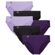 Balanced Tech Women's Seamless Bikini Panties 6-Pack - Blackberry/Black/Violet