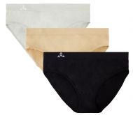 Balanced Tech Women's Seamless Bikini Panties 3 Pack - Black/Nude/Gray