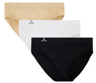 Balanced Tech Women's Seamless Bikini Panties 3 Pack - Black/White/Nude