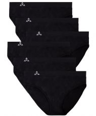 Balanced Tech Women's Seamless Bikini Panties 6-Pack - Solid Black