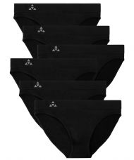 Balanced Tech Women's 6 Pack Seamless Low-Rise Bikini Panties - Black