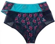 Balanced Tech Women's Printed Mesh Hipster Panty 2 Pack - Hibiscus