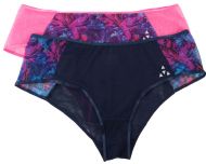 Balanced Tech Women's Printed Mesh Hipster Panty 2 Pack - Dark Floral