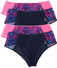 Balanced Tech Women's Printed Mesh Hipster Panty 4 Pack - Dark Floral