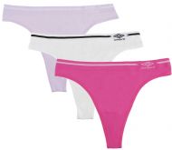Umbro Women's Seamless Thong Panties 3 Pack - Fuchsia/Lavender Assorted