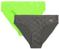 Umbro Women's Performance Low-Rise Bikini 2 Pack - Green Gecko/Silver