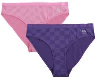 Umbro Women's Performance Low-Rise Bikini 2 Pack - Crazy Pink/Purple