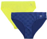 Umbro Women's Performance Low-Rise Bikini 2 Pack - Safety Yellow/Fry Blue