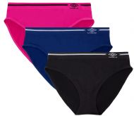 Umbro Women's Seamless Bikini Panties 3 Pack - Princess Blue/Pink Glo Assorted