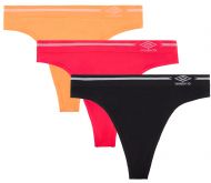 Umbro Women's Seamless Thong Panties 3 Pack - Diva Pink/Orange Pop Assorted