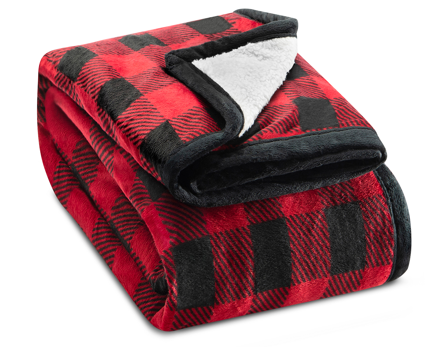 Red check fleece throw hot sale