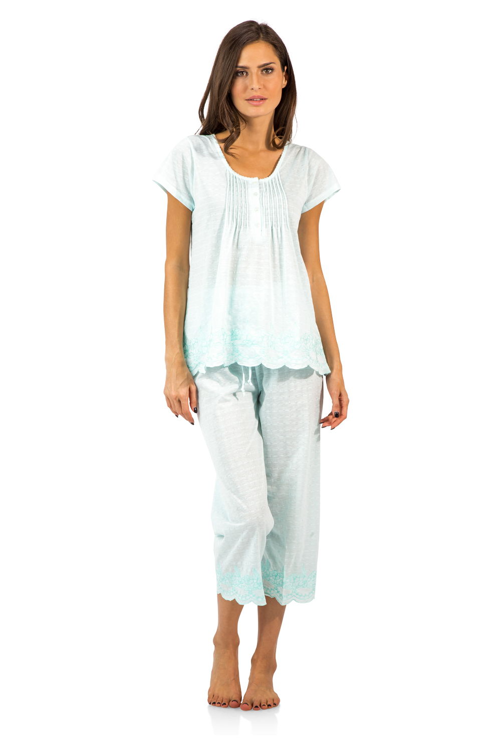 Casual Nights Women's Short Sleeve Floral Capri Pajama Set - Light ...