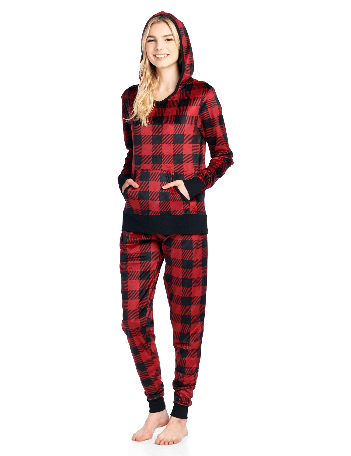 women's buffalo plaid hoodie