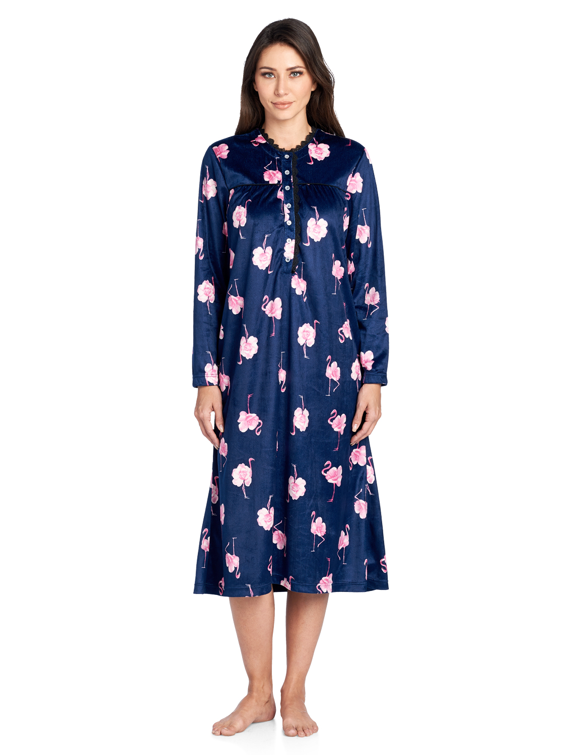 long sleeve fleece nightgown