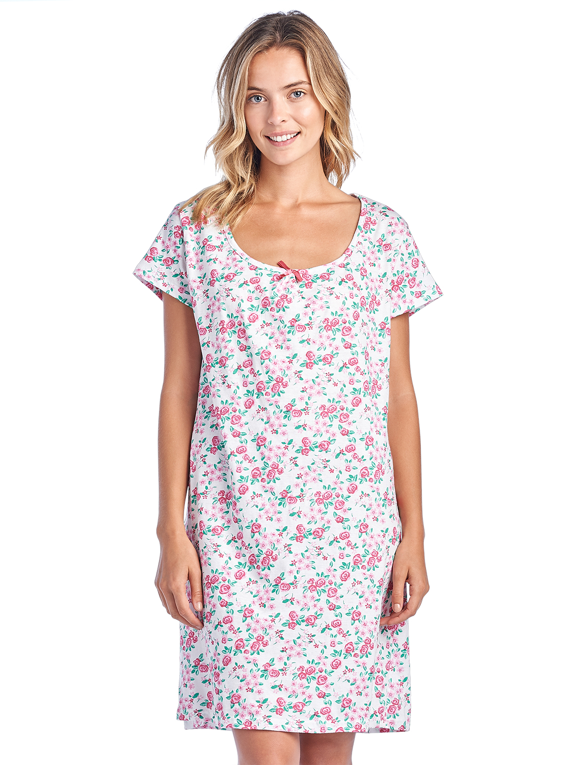 Casual Nights Women's Cotton Short Sleeve Nightgown Sleep Shirt - Bloom ...